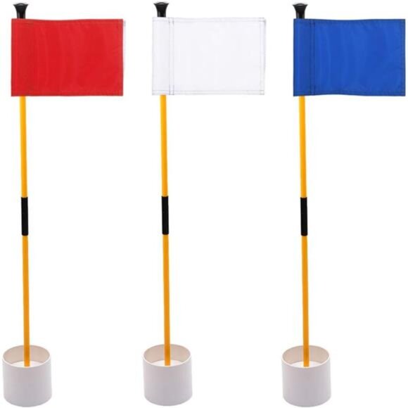 Golf Flagstick Mini,Putting Green Flag for Yard,All 3 Feet,Double-Sided Numbered - Picture 1 of 7